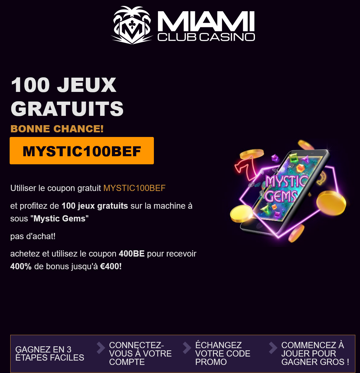 Miami Club BE
100 Free SpinsFR