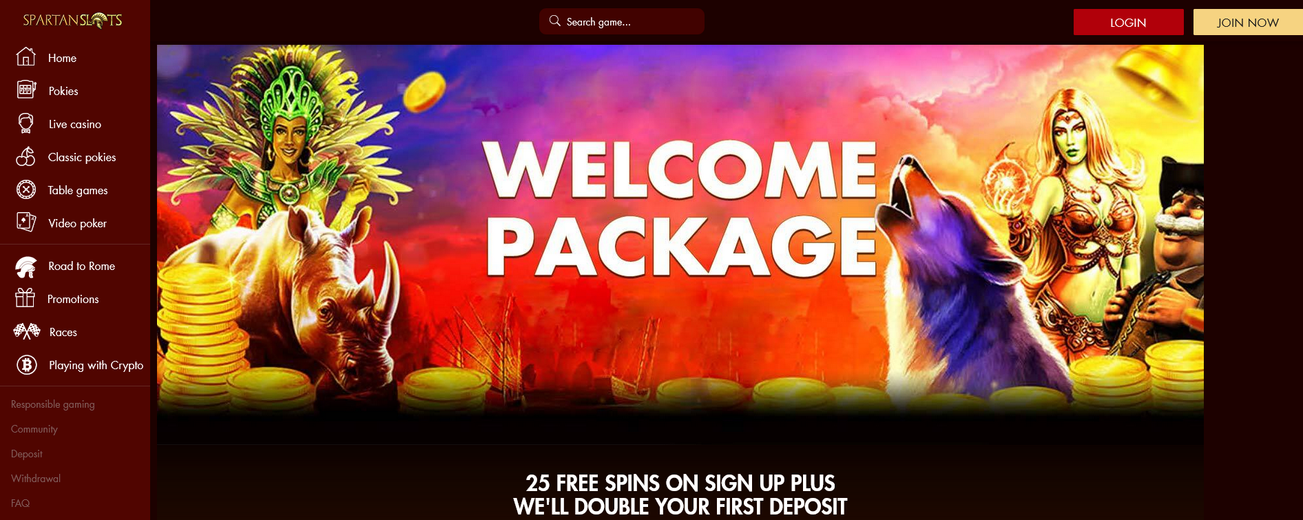 Spartan Slots
Welcome Bonus